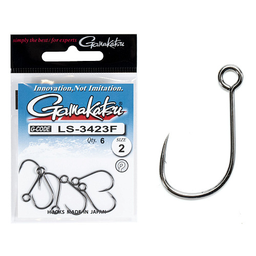 Крючки Gamakatsu LS-3423F NEW LABEL HOOKS BLACK разм. 02 6шт.