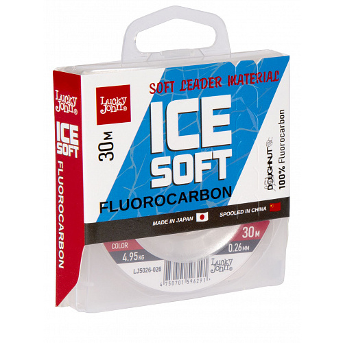 Леска монофильная Lucky John ICE SOFT FLUOROCARBON 030/026