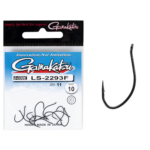 Крючки Gamakatsu LS-2293F NEW LABEL EYED HOOKS BLACK разм. 10 11шт.