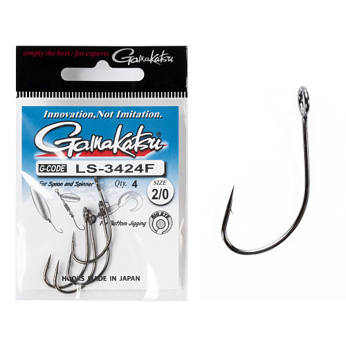 Крючки Gamakatsu LS-3424F NEW LABEL HOOKS BLACK разм. 2/0 4шт.