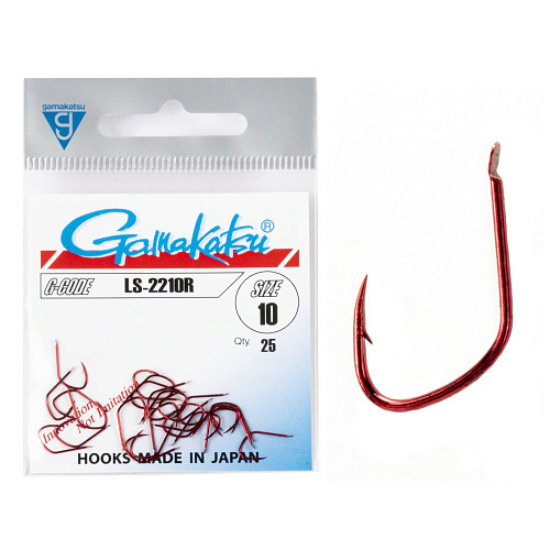 Крючки Gamakatsu LS-2210R HOOKS RED разм. 10 25шт.
