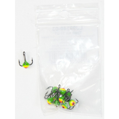 Крючок-тройник для приманок Lucky John с каплей цвет. разм.014/03