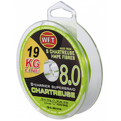 Леска плетёная WFT KG x8 Chartreuse150/014