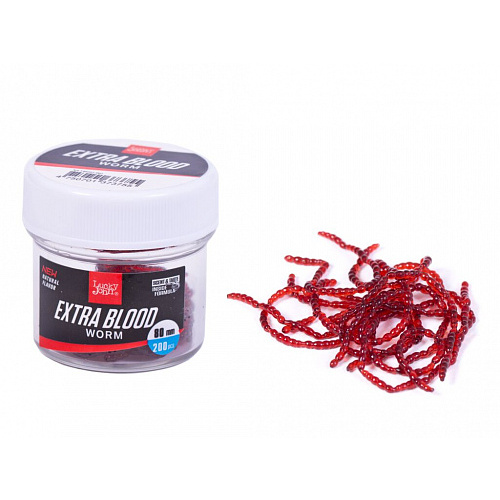 Насадки искусственные съедобные LJ Pro Series EXTRA BLOOD WORM мотыль 200шт.