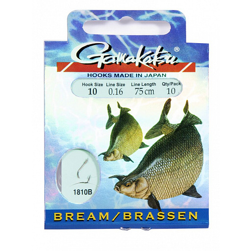 Крючки с поводком Gamakatsu Booklet BR. FEEDER 1810B разм. 10-0.16мм 75см 10шт.