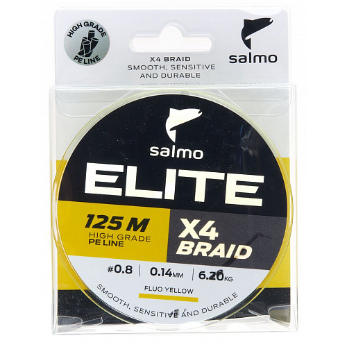 Леска плет. Salmo Elite х4 BRAID Fluo Yellow 125/014