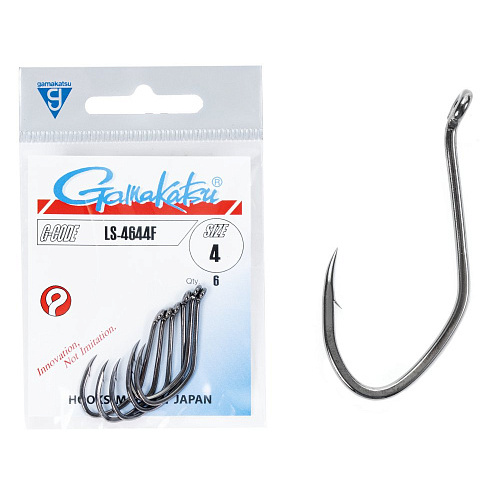 Крючки Gamakatsu LS-4644F HOOKS BLACK разм. 04 6шт.