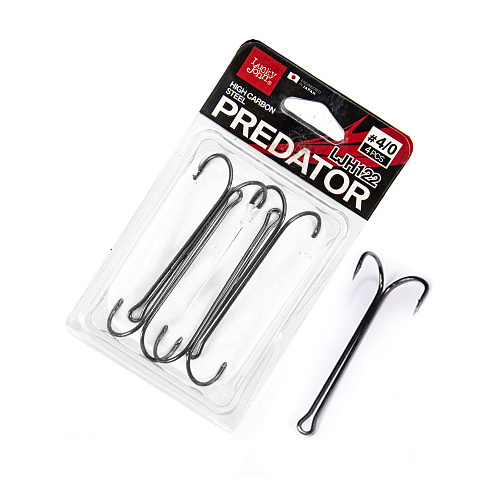 Крючки-двойники Lucky John PREDATOR сер. LJH122 разм.K004/0 4 шт.