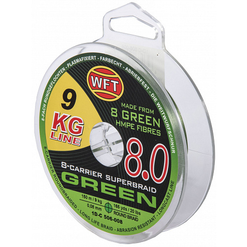 Леска плетёная WFT KG x8 Green 150/008