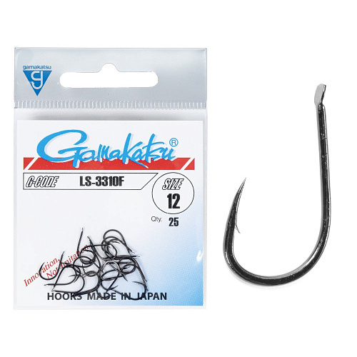 Крючки Gamakatsu LS-3310F HOOKS BLACK разм. 12 25шт.