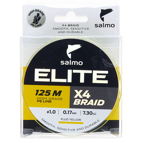 Шнур плетёный Salmo Elite х4 BRAID Fluo Yellow 125/017