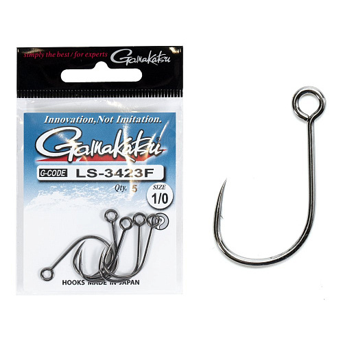 Крючки Gamakatsu LS-3423F NEW LABEL HOOKS разм. 1/0 5шт.
