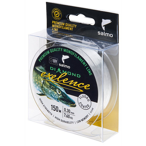 Леска моно. Salmo Diamond EXELENCE FLUORO COATED Clear 150/030
