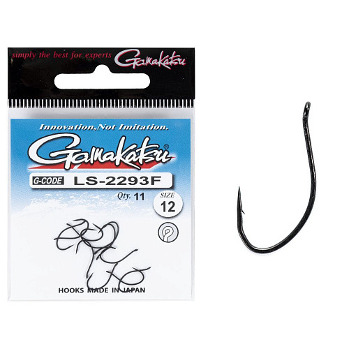 Крючки Gamakatsu LS-2293F NEW LABEL EYED HOOKS BLACK разм. 12 11шт.