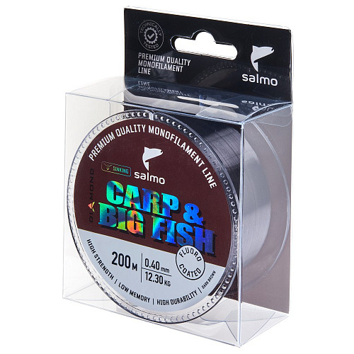 Леска моно. Salmo Diamond CARP & BIG FISH FLUORO COATED Dark Brown 200/040