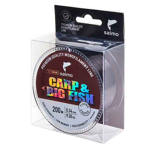 Леска моно. Salmo Diamond CARP & BIG FISH FLUORO COATED Dark Brown 200/034