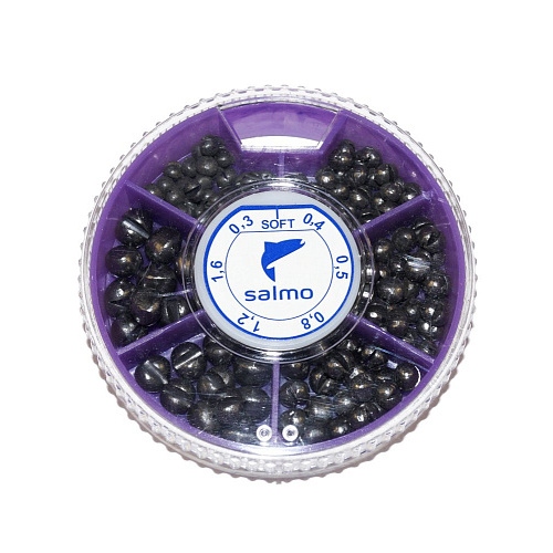 Грузила Salmo ДРОБЬ SOFT мягкий 6 секц. 0.3-1.6г 100г набор 3