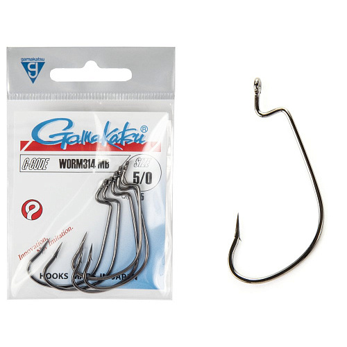 Крючки офсетные Gamakatsu Worm 314 HOOKS разм. 5/0 6шт.