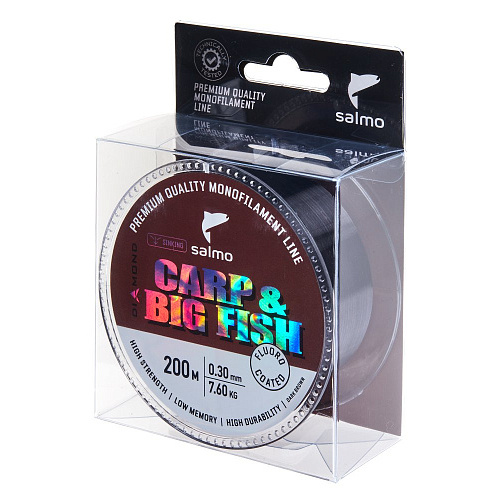 Леска моно. Salmo Diamond CARP & BIG FISH FLUORO COATED Dark Brown 200/030