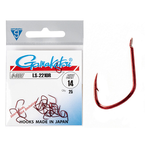 Крючки Gamakatsu LS-2210R HOOKS RED разм. 14 25шт.