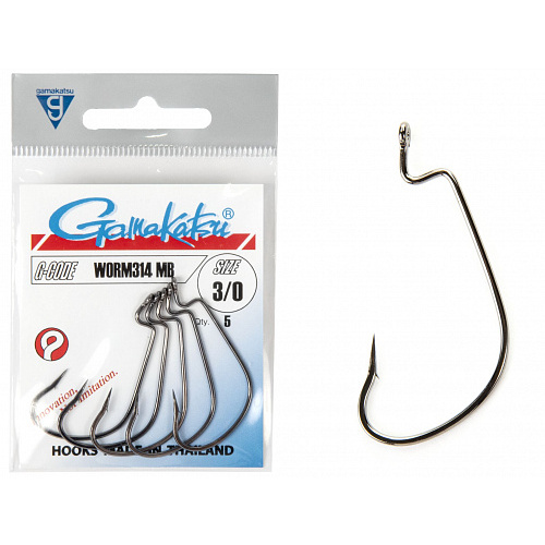 Крючки офсетные Gamakatsu Worm 314 HOOKS разм. 3/0 6шт.