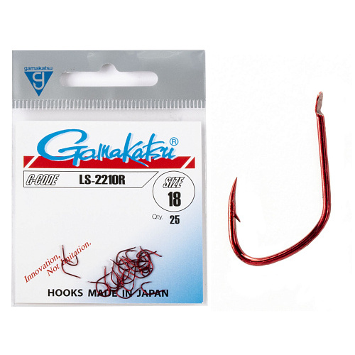 Крючки Gamakatsu LS-2210R HOOKS RED разм. 18 25шт.