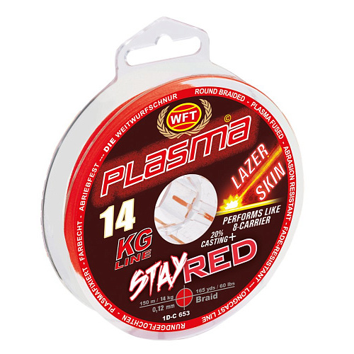 Шнур плетёный WFT KG PLASMA LAZER SKIN Stay Red 150/012