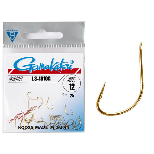 Крючки Gamakatsu LS-1810G HOOKS GOLD разм. 12 25шт.