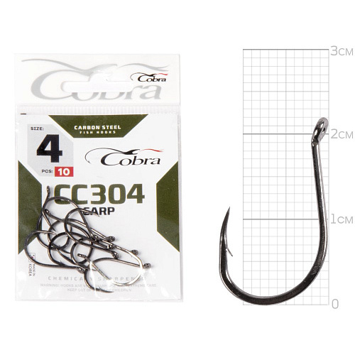 Крючки Cobra CARP CHINU сер. CC304 разм. 004 10шт.
