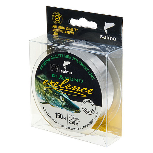 Леска моно. Salmo Diamond EXELENCE FLUORO COATED Clear 150/018