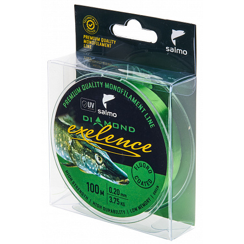 Леска монофильная Salmo Diamond EXELENCE FLUORO COATED Green 100/020