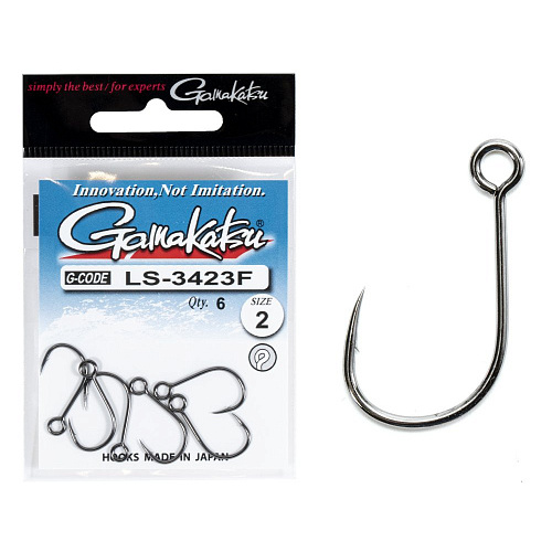 Крючки Gamakatsu LS-3423F NEW LABEL HOOKS BLACK разм. 02 6шт.