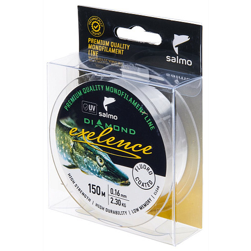 Леска моно. Salmo Diamond EXELENCE FLUORO COATED Clear 150/016