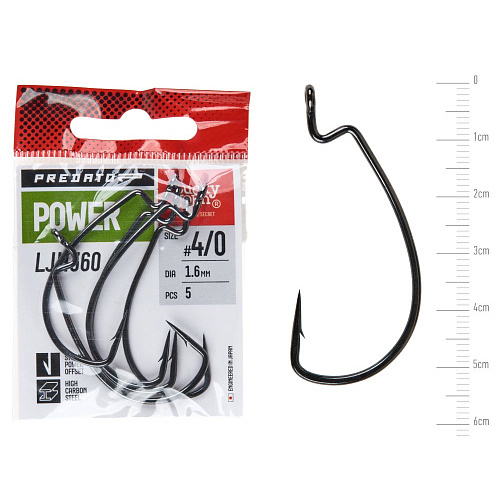 Крючки офсетные Lucky John PREDATOR сер. LJH360 POWER разм.K040 5шт.