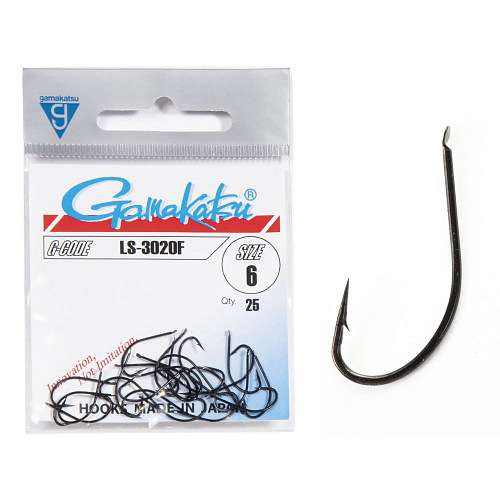 Крючки Gamakatsu LS-3020F HOOKS BLACK разм. 06 25шт.