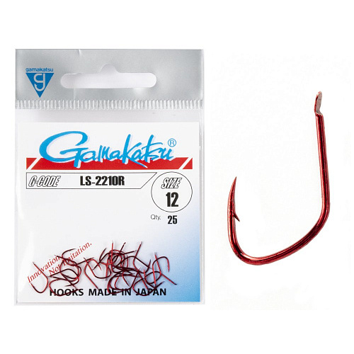 Крючки Gamakatsu LS-2210R HOOKS RED разм. 12 25шт.
