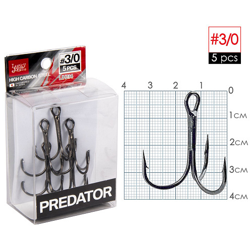 Крючки-тройники Lucky John PREDATOR сер. LJH234 разм.K03 5 шт.