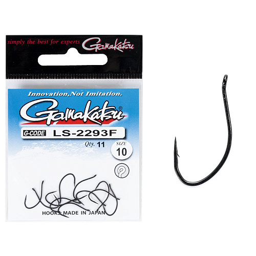 Крючки Gamakatsu LS-2293F NEW LABEL EYED HOOKS BLACK разм. 10 11шт.