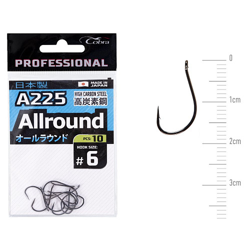 Крючки Cobra Pro ALLROUND сер.A225 разм.006 10шт.