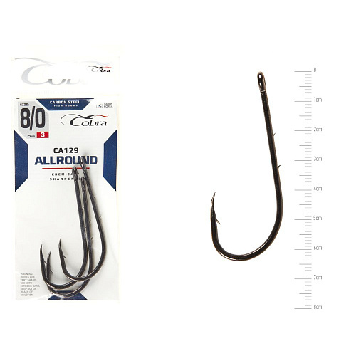 Крючки Cobra Allround BAITHOLDER сер. CA129 разм. K008/0 3шт.