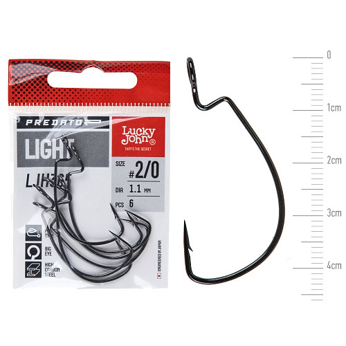 Крючки офсетные Lucky John PREDATOR сер. LJH365 LIGHT разм.K020 6шт.