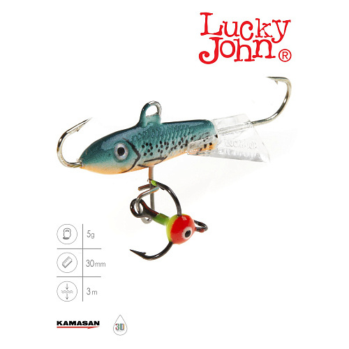Балансир Lucky John CLASSIC 3 с тр. 30мм/53 блистер