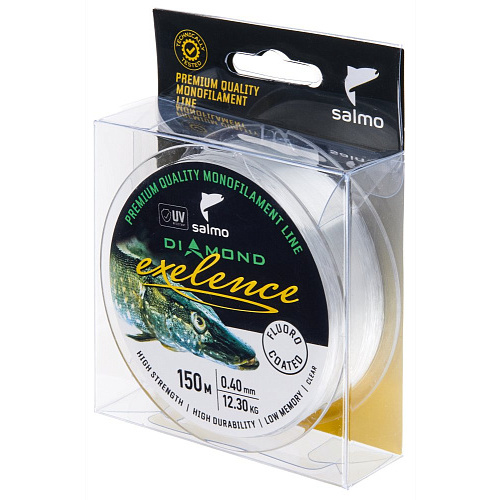 Леска моно. Salmo Diamond EXELENCE FLUORO COATED Clear 150/040