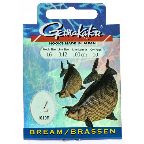Крючки с поводком Gamakatsu Booklet BREAM 1010R разм. 16-0.12мм 100см 10шт.