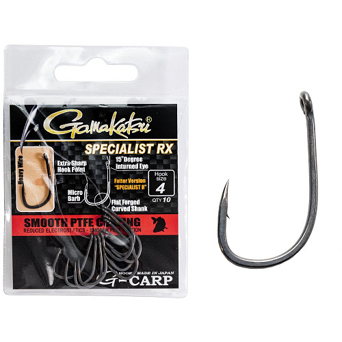 Крючки Gamakatsu G-Carp SPECIALIST RX HOOKS разм. 04 10шт.