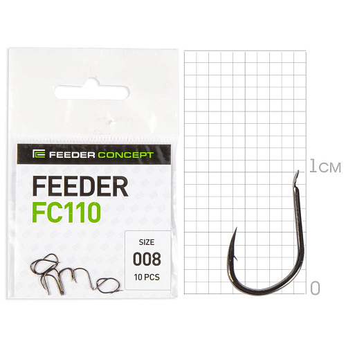 Крючки FC FEEDER сер. FC110 разм.008 10шт.