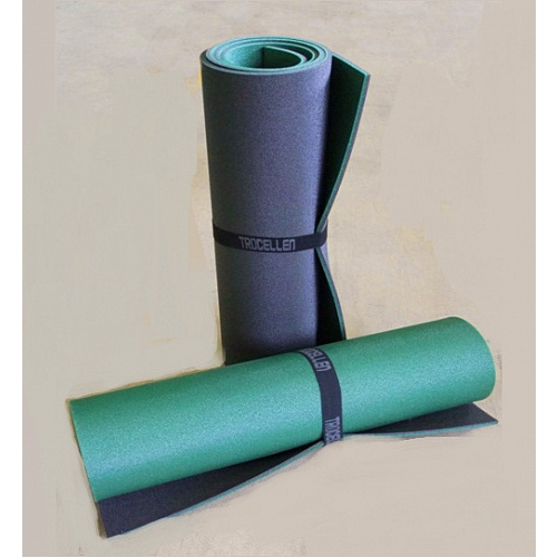 Коврик турист-альпинист. двухслойный повыш. плотности 1800х600х8мм Антрацит-Зеленый