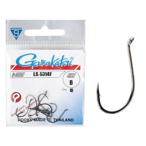Крючки Gamakatsu LS-5314F HOOKS BLACK разм. 06 10шт.