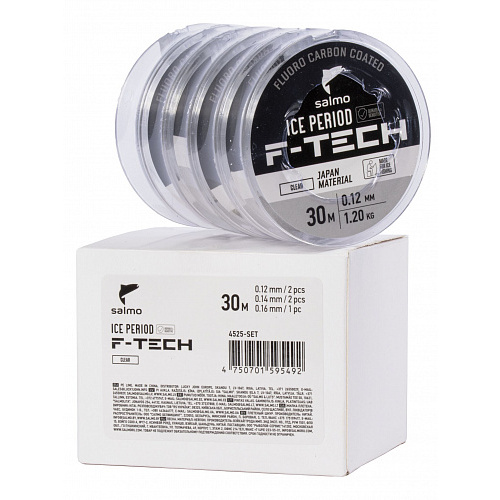 Лески монофильные зимние Salmo ICE PERIOD F-TECH Clear 5шт. набор