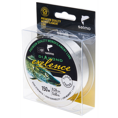 Леска моно. Salmo Diamond EXELENCE FLUORO COATED Clear 150/026